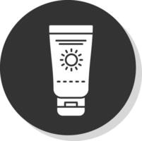 crème solaire glyphe gris cercle icône vecteur