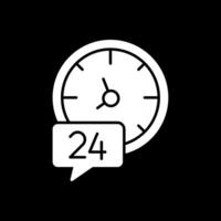 icône inversée de glyphe de 24 heures vecteur