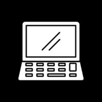 icône inversée de glyphe d'ordinateur portable vecteur
