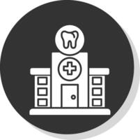 dentaire clinique glyphe gris cercle icône vecteur