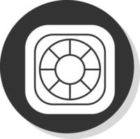 bouée de sauvetage glyphe gris cercle icône vecteur