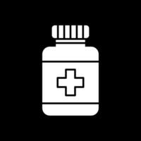 icône inversée de glyphe de bouteille de médicament vecteur