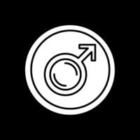 icône inversée de glyphe de symbole masculin vecteur
