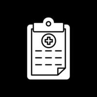 icône inversée de glyphe de rapport médical vecteur