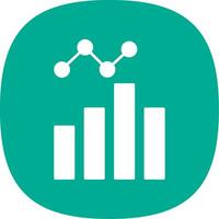 Les données une analyse glyphe courbe icône vecteur