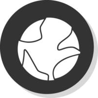 Terre globe glyphe gris cercle icône vecteur