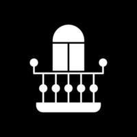 balcon glyphe inversé icône vecteur