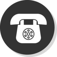 Téléphone glyphe gris cercle icône vecteur