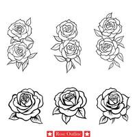 iconique Rose graphique temps honoré fleur silhouette pour ancien inspiré décor et rétro dessins vecteur