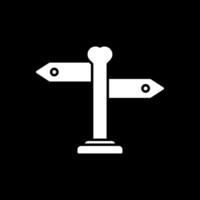 direction glyphe inversé icône vecteur