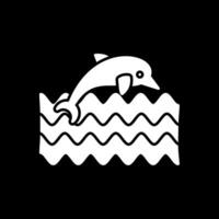 icône inversée de glyphe de dauphin vecteur