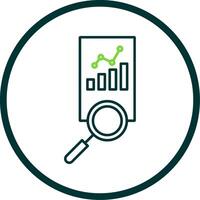 marché une analyse ligne cercle icône vecteur