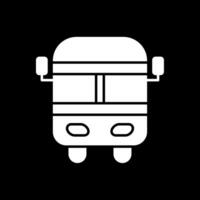 icône inversée de glyphe d'autobus scolaire vecteur