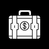 icône inversée de glyphe de valise vecteur