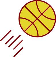 icône de couleur deux ligne de basket-ball vecteur