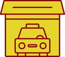 icône de deux couleurs de la ligne de garage vecteur