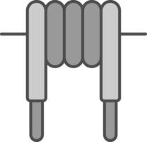 icône de deux couleurs de ligne d'inductance vecteur