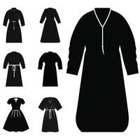 Achevée chirurgical robe ensemble professionnel silhouettes pour médical des illustrations vecteur