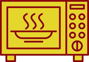 icône de deux couleurs de ligne de micro-ondes vecteur