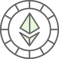 ethereum pièces de monnaie fillay icône vecteur