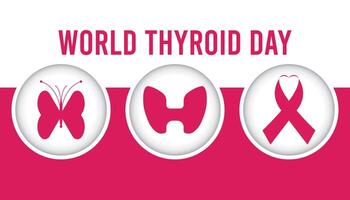 monde thyroïde journée observé chaque année dans mai 25. modèle pour arrière-plan, bannière, carte, affiche avec texte une inscription. vecteur