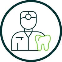 dentiste ligne cercle icône vecteur