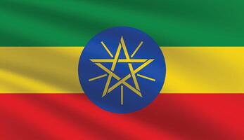 Ethiopie nationale drapeau illustration. Ethiopie drapeau. Ethiopie agitant drapeau. vecteur