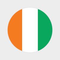 Ivoire côte nationale drapeau illustration. Ivoire côte rond drapeau. vecteur
