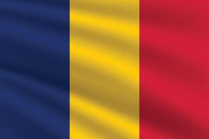 tchad drapeau illustration. tchad nationale drapeau. agitant tchad drapeau. vecteur