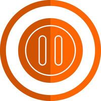 pause glyphe Orange cercle icône vecteur