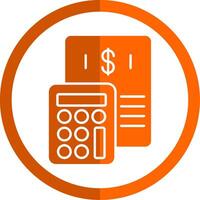 budget glyphe Orange cercle icône vecteur