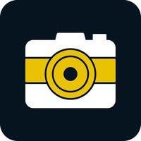 icône de deux couleurs de glyphe de caméra photo vecteur