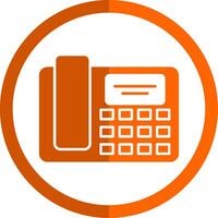 Téléphone glyphe Orange cercle icône vecteur