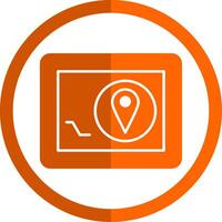 navigateur dispositif glyphe Orange cercle icône vecteur