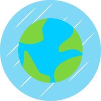 Terre globe plat bleu cercle icône vecteur