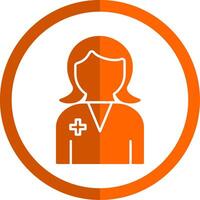 médecin glyphe Orange cercle icône vecteur