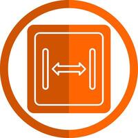 Taille glyphe Orange cercle icône vecteur