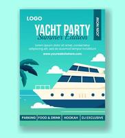 yachts fête verticale affiche plat dessin animé main tiré modèles Contexte illustration vecteur