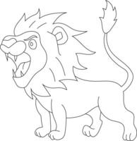 contour Lion clipart. griffonnage animaux clipart. dessin animé sauvage animaux clipart pour les amoureux de faune vecteur