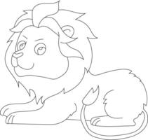 contour Lion clipart. griffonnage animaux clipart. dessin animé sauvage animaux clipart pour les amoureux de faune vecteur