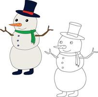 bonhomme de neige clipart pour les amoureux de hiver saison. cette hiver thème bonhomme de neige costume Noël fête vecteur