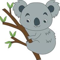 coloré koala clipart. griffonnage animaux clipart. dessin animé sauvage animaux clipart pour les amoureux de faune vecteur