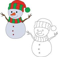 bonhomme de neige clipart pour les amoureux de hiver saison. cette hiver thème bonhomme de neige costume Noël fête vecteur