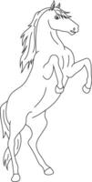 contour cheval clipart. griffonnage animaux clipart. dessin animé sauvage animaux clipart pour les amoureux de faune vecteur