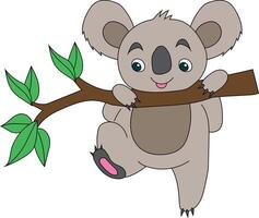 coloré koala clipart. griffonnage animaux clipart. dessin animé sauvage animaux clipart pour les amoureux de faune vecteur