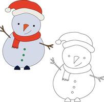 bonhomme de neige clipart pour les amoureux de hiver saison. cette hiver thème bonhomme de neige costume Noël fête vecteur