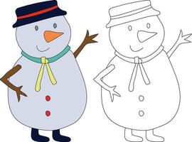 bonhomme de neige clipart pour les amoureux de hiver saison. cette hiver thème bonhomme de neige costume Noël fête vecteur