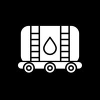 pétrole réservoir glyphe inversé icône vecteur