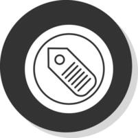 étiquette glyphe gris cercle icône vecteur