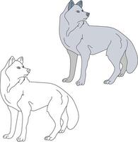 Loup clipart ensemble. dessin animé sauvage animaux clipart ensemble pour les amoureux de faune vecteur